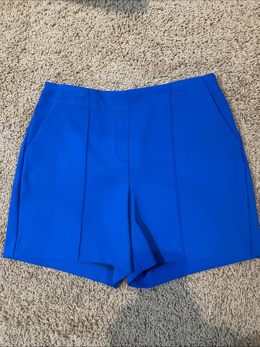 Rachel Zoe Vibrant Blue High-Waist Tailored Shorts